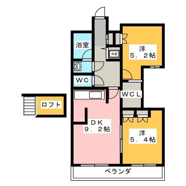 ヒルズ青葉台(2DK/2階)の間取り写真