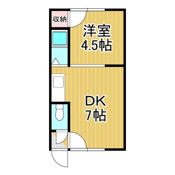 エース豊川(1DK/2階)の間取り写真