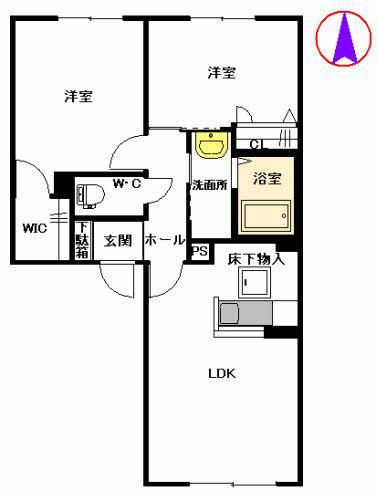 エマーブルEZU (2LDK/1階)の間取り写真