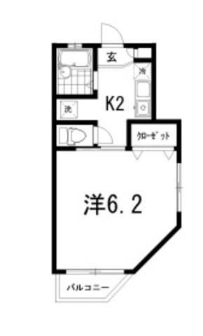 E-CASA入明(1K/2階)の間取り写真