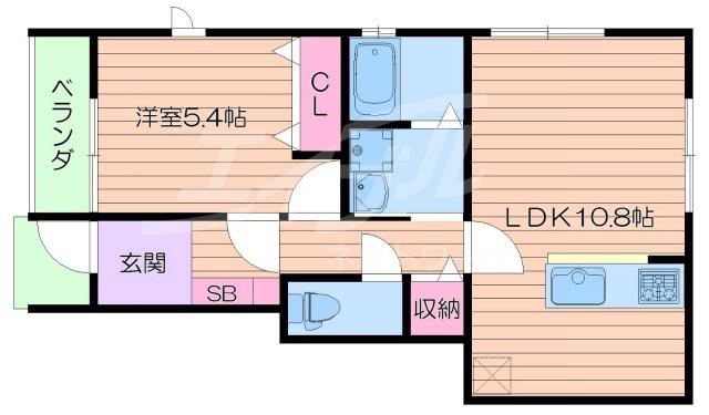 GRAN・CASA(1LDK/1階)の間取り写真