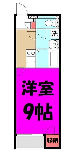 東武日光線 杉戸高野台駅 徒歩13分 2階建 築8年(1K/1階)の間取り写真