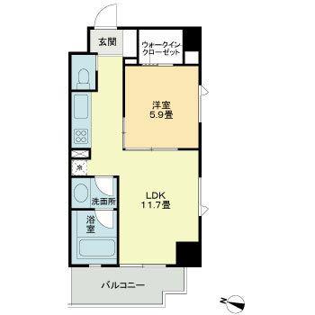 ベルファース本郷弓町(1LDK/5階)の間取り写真