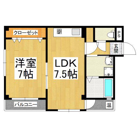 グリーンスクエア(1LDK/3階)の間取り写真