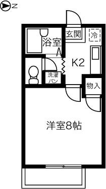 ブルーハイツ亜紗衣(1K/1階)の間取り写真