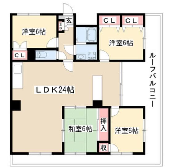 アルカディア長久手(4LDK/8階)の間取り写真