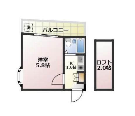 ピースヴァレイ東松原(1K/1階)の間取り写真