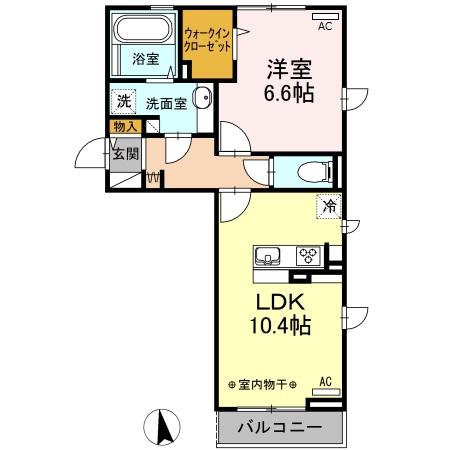 チェストK5(1LDK/2階)の間取り写真