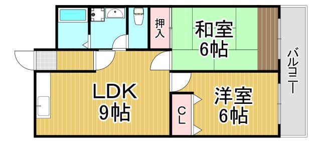 メゾン井阪(2LDK/1階)の間取り写真