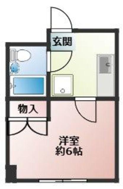 京王相模原線 京王永山駅 徒歩20分 3階建 築40年(1K/3階)の間取り写真