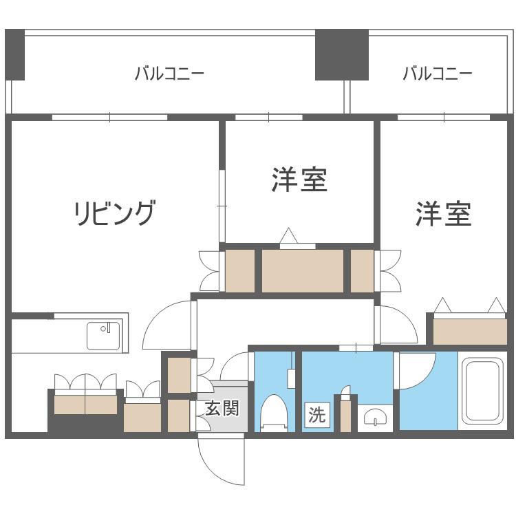 MJ SQUARE KOTONI(2LDK/12階)の間取り写真