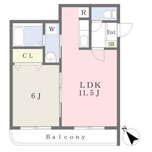 クラリス琴似(1LDK/2階)の間取り写真