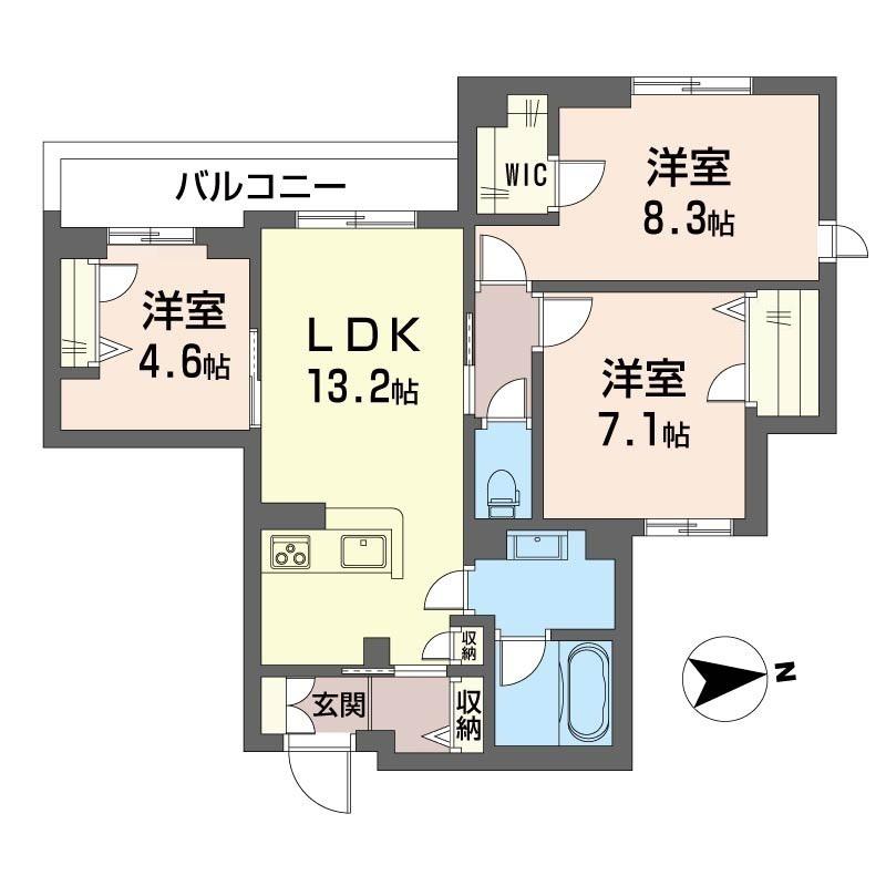 グランリオル(3LDK/3階)の間取り写真