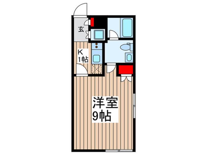PASEO武蔵小山(1K/2階)の間取り写真