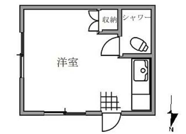 メゾンエイト(ワンルーム/1階)の間取り写真