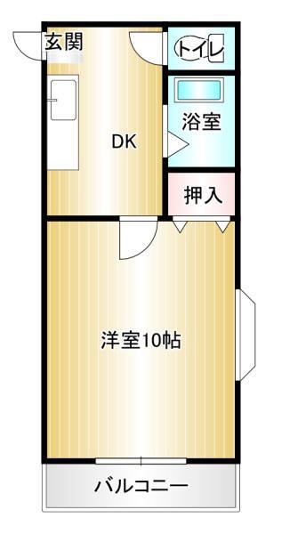 アンソレイユ(1K/2階)の間取り写真