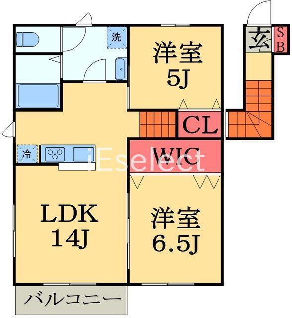 サニーコートⅡ(2LDK/2階)の間取り写真