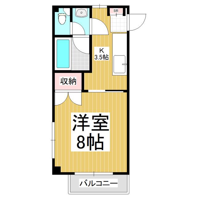 アパートメントハウスY(1K/1階)の間取り写真