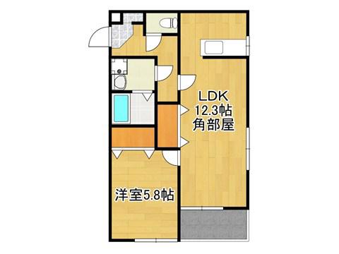 リバーサイド 向町(1LDK/2階)の間取り写真