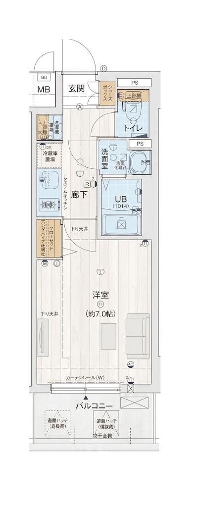 MELDIA CREST OSAKA ノース(1K/8階)の間取り写真