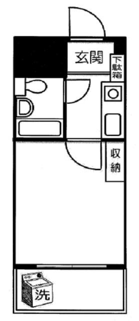 中葛西セントラルマンション(1K/4階)の間取り写真