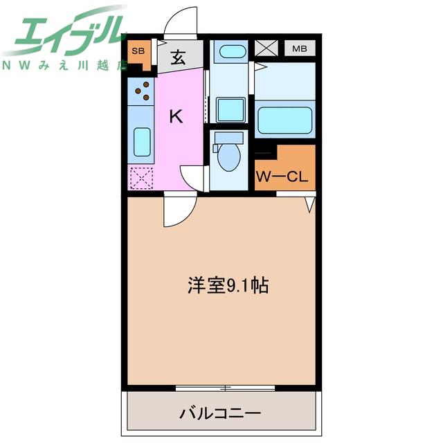 AUGUSTA(1K/1階)の間取り写真