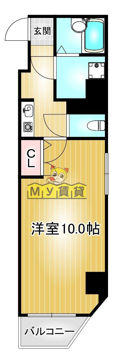 池下ヤママンビル(1K/4階)の間取り写真