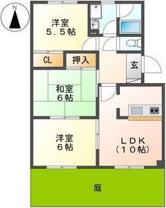 ファースト館城並(3LDK/1階)の間取り写真