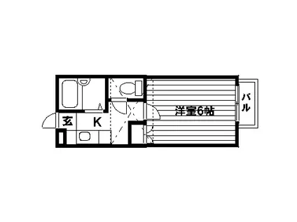 ロフティ伝上山A(1K/2階)の間取り写真