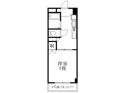 サンセール二軒屋 イースト(1K/2階)の間取り写真