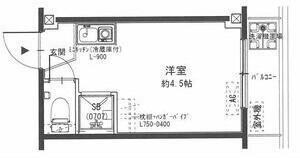 清水728ハイツ(ワンルーム/3階)の間取り写真
