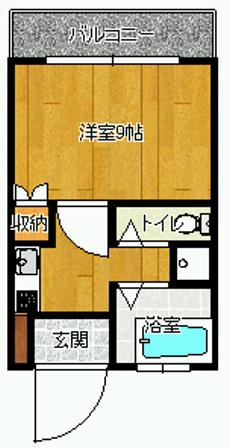 KSビルディング(1K/4階)の間取り写真