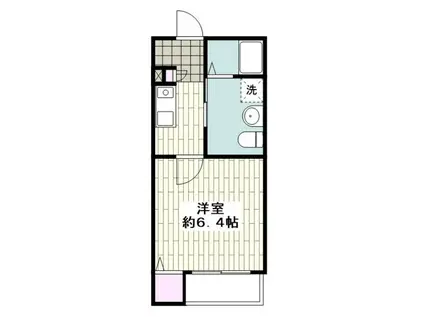 ベルメント袖ケ浜(1K/1階)の間取り写真