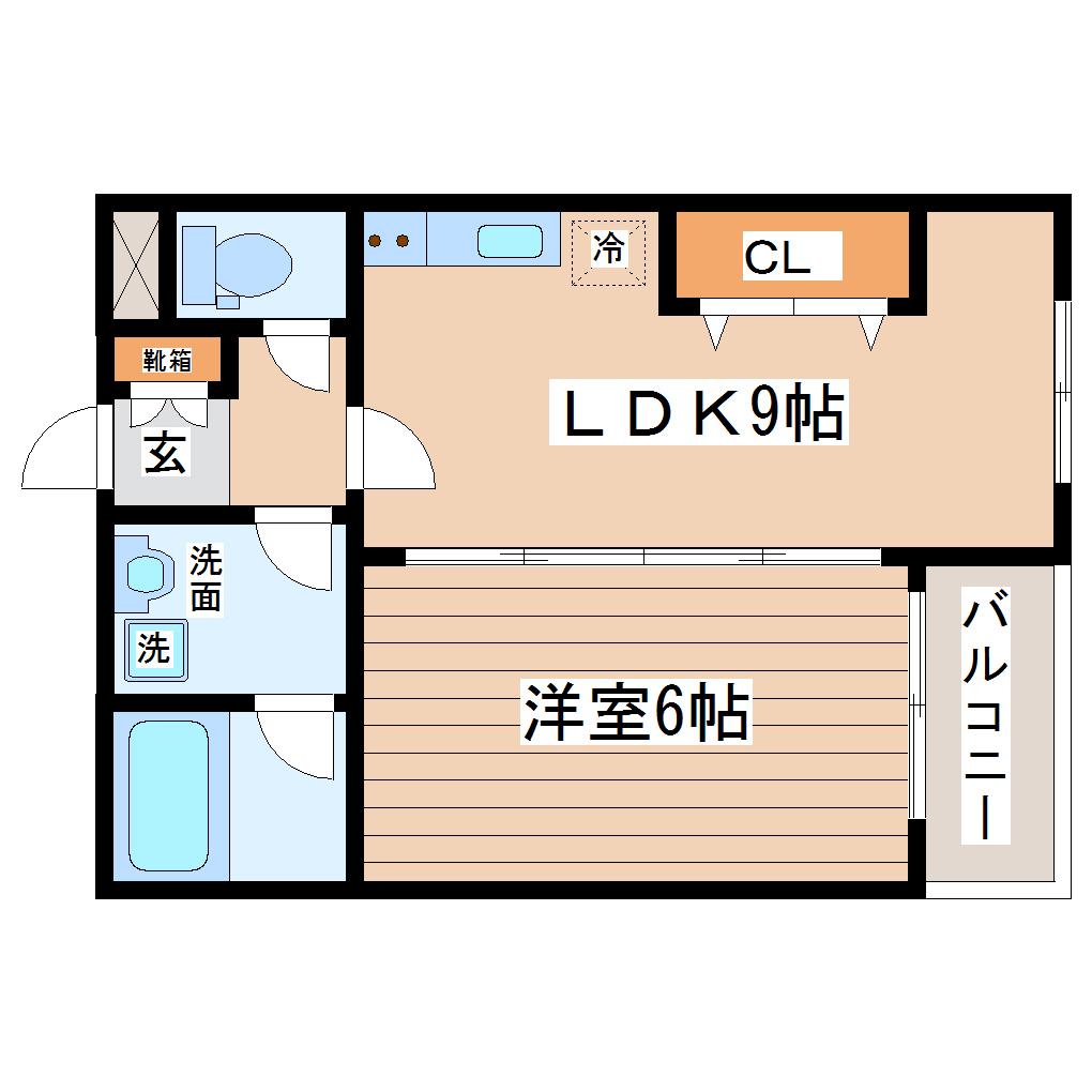 カーサプリメーラ(1LDK/3階)の間取り写真
