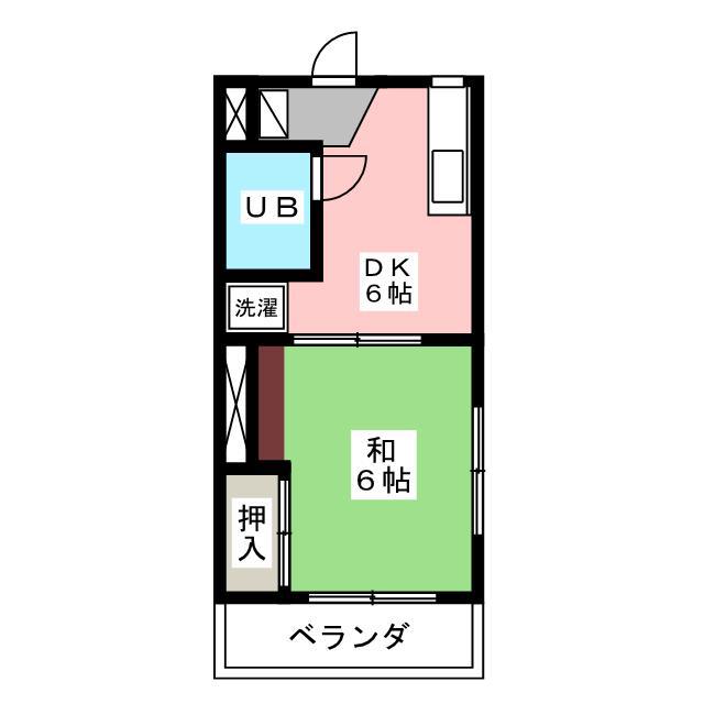 コーポキャッスルエイト(1DK/1階)の間取り写真