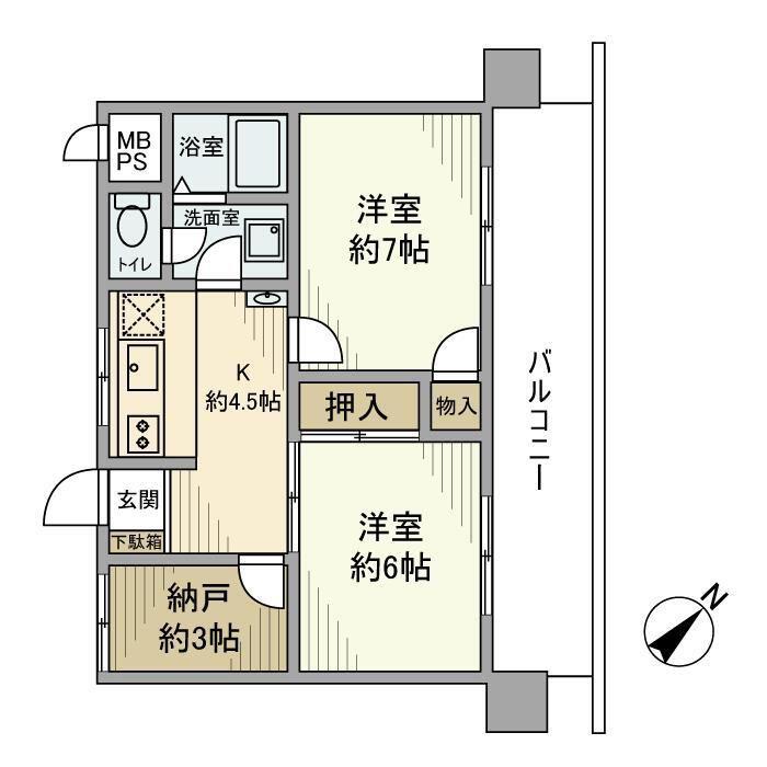 ダイアパレス西台(2SK/6階)の間取り写真
