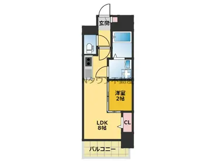 ポルタニグラ大須(1LDK/7階)の間取り写真