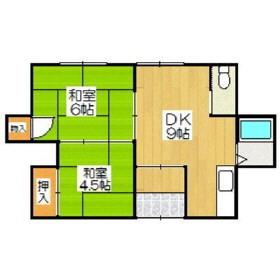 望洋荘(2DK/1階)の間取り写真