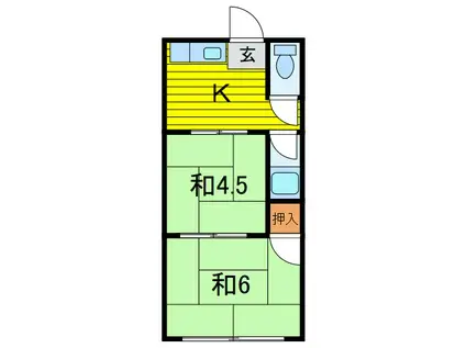 内田レジデンス(2K/2階)の間取り写真