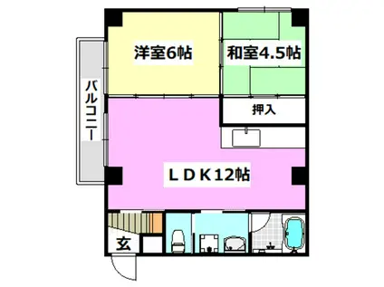 ファゼンダ宮野(2LDK/1階)の間取り写真