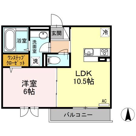 ロイジェントパークス レイクタウン III G(1LDK/3階)の間取り写真