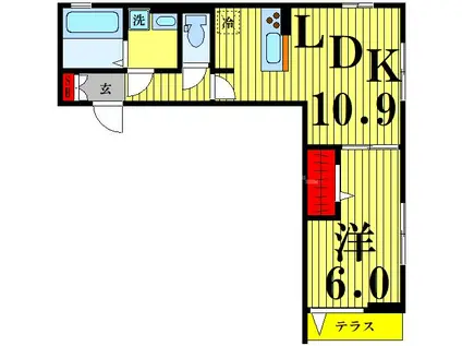 サンティエI(1LDK/1階)の間取り写真