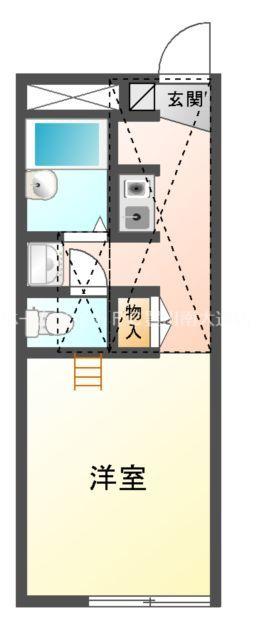 レオパレス牛久保(1K/1階)の間取り写真