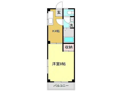 ガーデンハイツいちのみや(1K/3階)の間取り写真