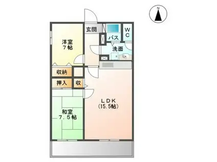 かわいちびる(2LDK/5階)の間取り写真