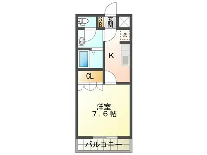 コスモ高原(1K/1階)の間取り写真