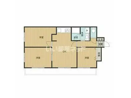 センチュリー深谷(3DK/6階)の間取り写真