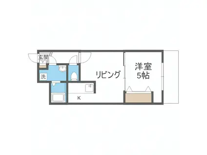 PARK HILLS中の島21(1LDK/6階)の間取り写真