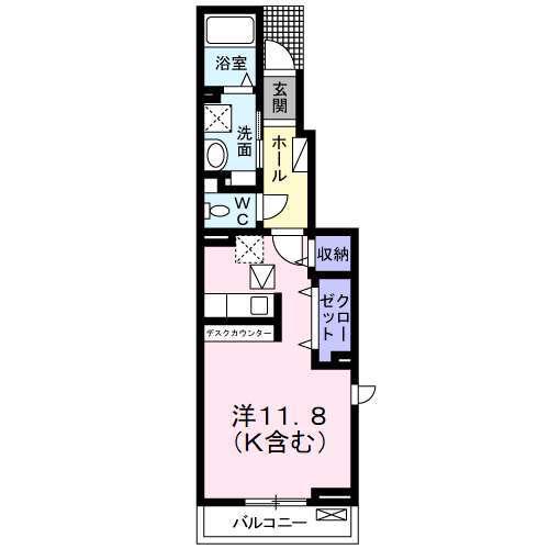 オリーブ巴町(ワンルーム/1階)の間取り写真