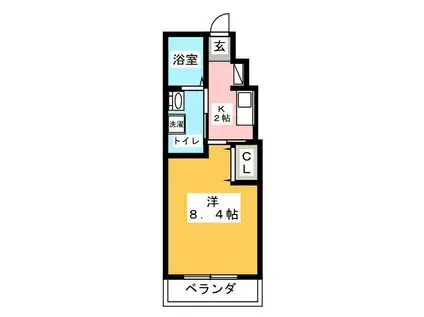 セレッソ鶴巻(1K/1階)の間取り写真
